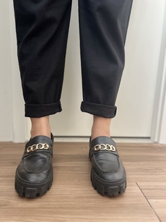 Calça linho barra italiana preta na internet