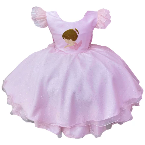 Vestido Bailarina Infantil Rosa Bebe 1 Ao 4 755