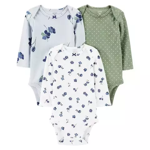 Carter´s Pack 3 Bodies Mangas Largas Floral
