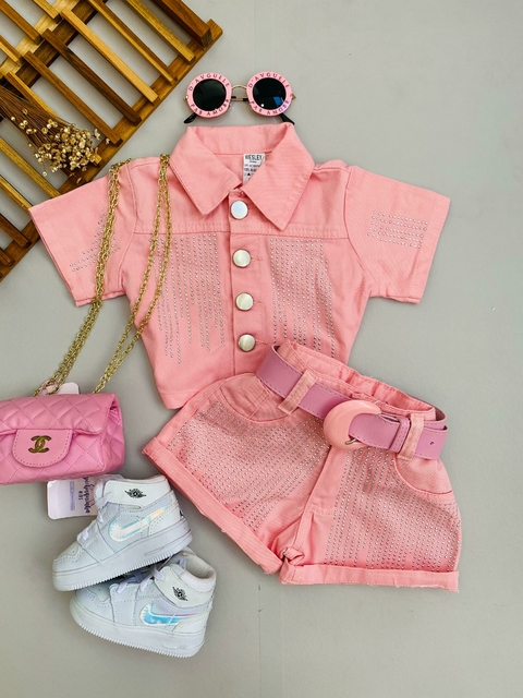 Conjunto Strass Rosa 12 Anos - comprar online