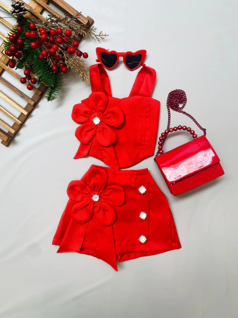 Conjunto Alfaiataria Flor 6 e 8 - comprar online