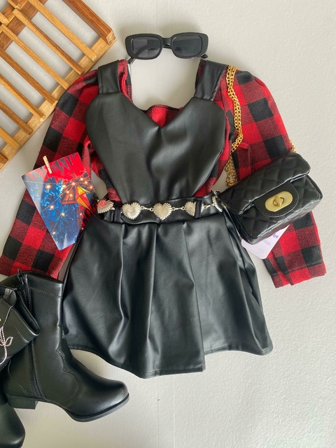 Macaquinho Coração Corino Vermelho e Rosa 8 Anos - comprar online