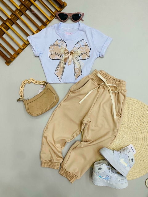 Conjunto Jogger Nude 2 e 10 Anos - comprar online