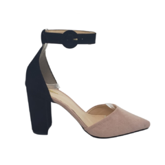Scarpin dual color Preto e nude