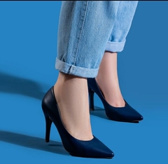 Scarpin napa azul marinho