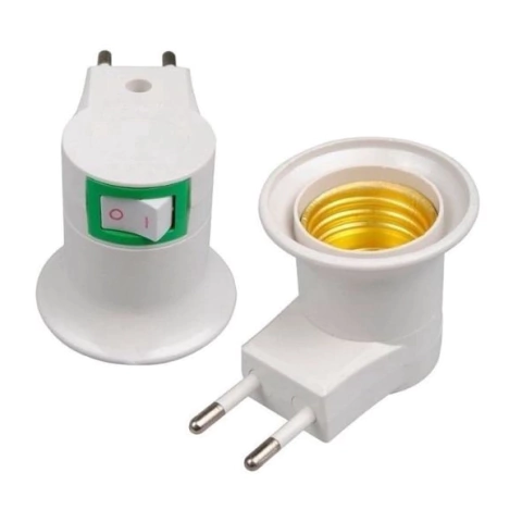 Soquete Tomada E27 c/ Botão Liga Desliga