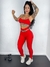 Conjunto brocado duo vermelho/onça - Lojinha Fitness da Juju