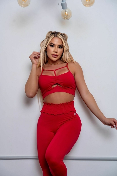 Top tiras vermelho avulso