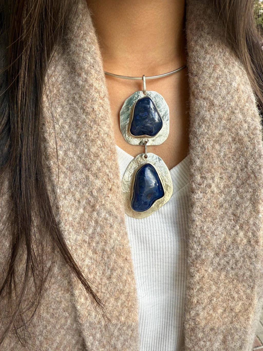 Collar Kari Doble Alpaca Azul