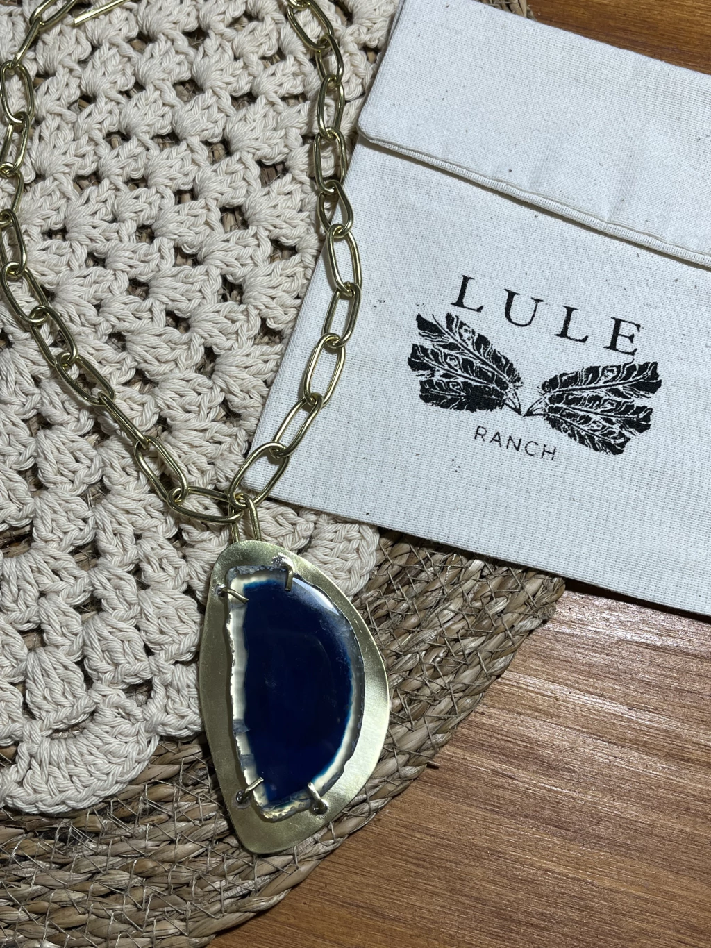 Collar Kenza Bronce Azul