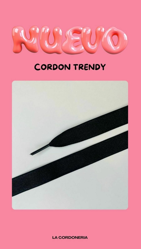 CORDON TRENDY PLANO NEGRO LISO 1,20- LA CORDONERIA
