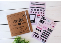 Scrap Álbum Mãe + 2 Cartelas de adesivo