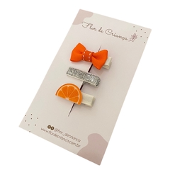 Trio de presilhas laranja - comprar online