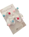 Laço boutique pompom branco