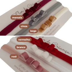 Faixa de cabelo para bebê- Laço Veludo (unidade) - comprar online