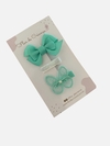 Trio de presilha para bebê borboleta verde