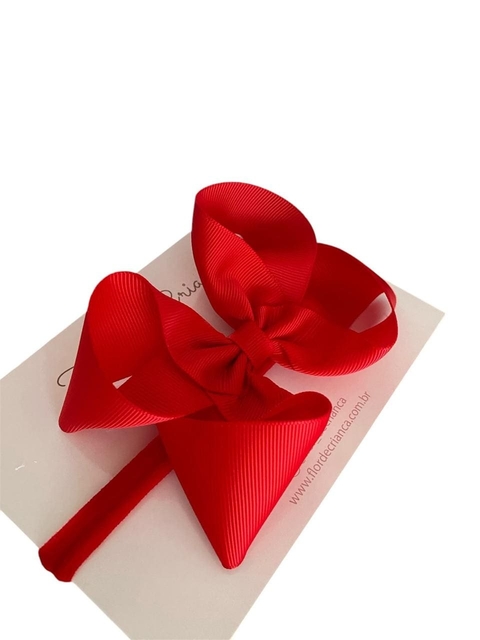 Faixa de bebê laço vermelho grande