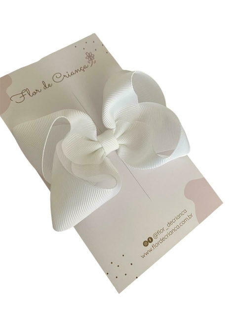 Presilha para bebê laço branco grande