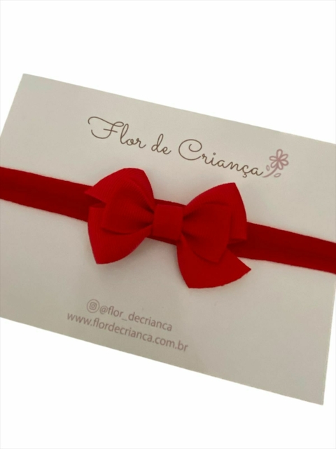 Faixa de bebê laço vermelho