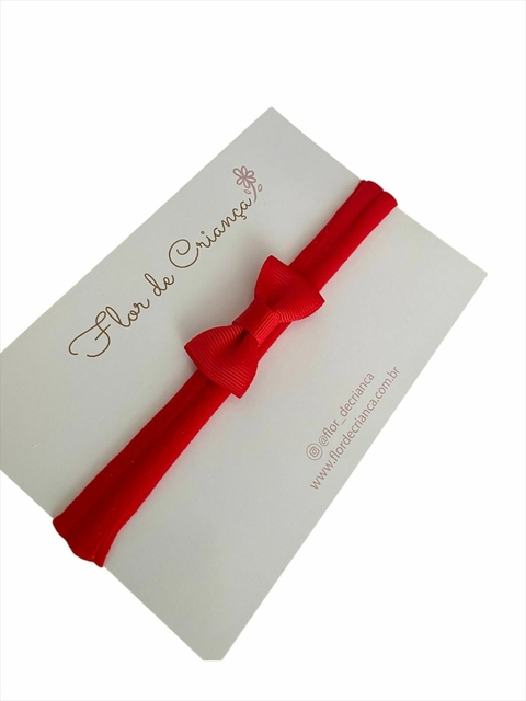 Faixa de Cabelo para Bebê Laço Gorgurão - VERMELHO