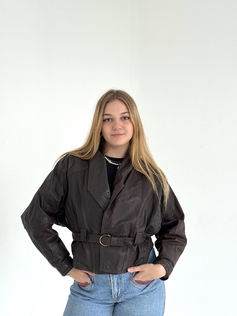 Jaqueta Couro Vintage Importada (P) - comprar online