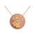 PINGENTE MANDALA GRANDE IANSÃ BANHADA A OURO 18K C/ MICRO ZIRCÔNIAS ROSA + CORRENTE VENEZIANA 60CM