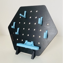 HEXAGO MINI. NEGRO con CELESTE - comprar online