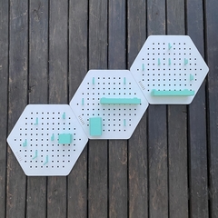 HEXAGO COMBO X3 CON accesorios. BLANCO con AQUA en internet