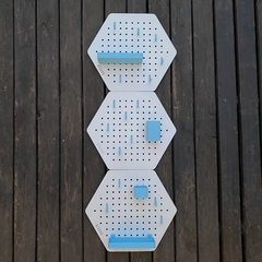 HEXAGO COMBO X3 CON accesorios. BLANCO con CELESTE en internet
