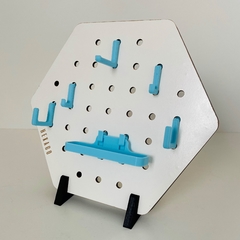 HEXAGO MINI. BLANCO con CELESTE - comprar online