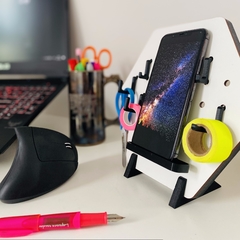 HEXAGO MINI. BLANCO con NEGRO