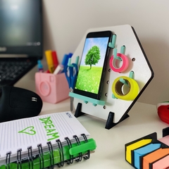 HEXAGO MINI. BLANCO con AQUA