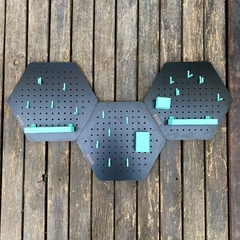 HEXAGO COMBO X3 CON accesorios. NEGRO con AQUA en internet