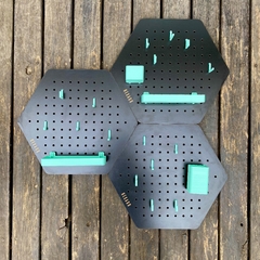 HEXAGO COMBO X3 CON accesorios. NEGRO con AQUA - Laser3D