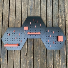 HEXAGO COMBO X3 CON accesorios. NEGRO con SALMON en internet