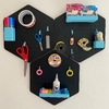 HEXAGO COMBO X3 CON accesorios. NEGRO con CELESTE