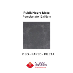 Porcelanato RUBIK Negro Mate 15X15cm - comprar online