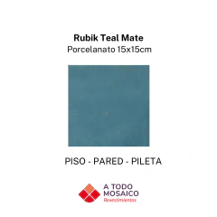 Porcelanato RUBIK Teal Mate 15X15cm - comprar online