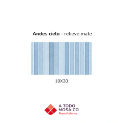 Cerámico Andes Cielo Mate 10x20cm - comprar online