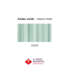 Cerámico Andes Verde Mate 10x20cm - comprar online