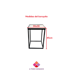 Mesa de hierro + 2 banquitos - tienda online