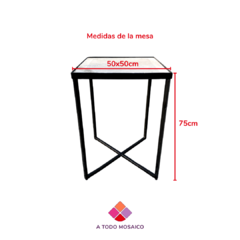 Mesa de hierro + 2 banquitos - A Todo Mosaico