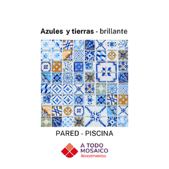 Malla vidrio LISBOA AZUL 28,5x28,5cm - comprar online