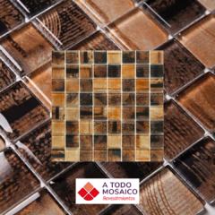 Malla vidrio PRANA DORADA 28,4x28,4cm