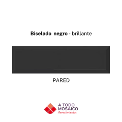 Cerámica decorada NEGRO BRILLANTE BORDE BISELADO 8.5x30cm en internet
