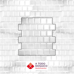 Vintage BLANCO PERLADO BISELADO 32,5x32,5cm polipropileno