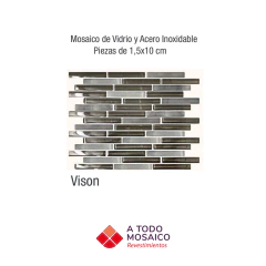 Mosaicos de vidrio y metal LAGUNA VISON 26x30cm - comprar online