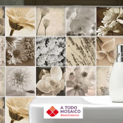 Mosaicos de vidrio BLACK FLOWER 30x30cm