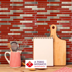 Mosaicos de vidrio y metal LAGUNA ROJO 26x30cm