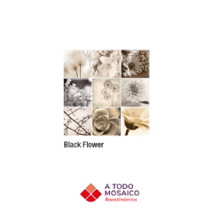 Mosaicos de vidrio BLACK FLOWER 30x30cm - comprar online